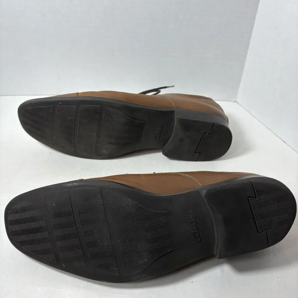 Clarks Collection Shoes Mens Size 11.5 Brown Oxfords Dress‎ Whiddon Cap 15770 F2